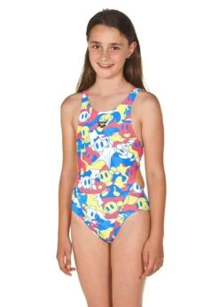 Arena Girls Camo Kun Swimsuit Royal Blue