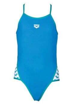 Arena Girls Team Stripe Swimsuit Blue/Green -Swimsuit Store 001331 816 g team stripe jr super fly back one piece 005 f s