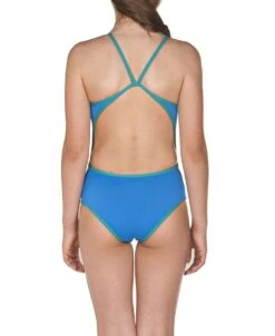 Arena Girls Team Stripe Swimsuit Blue/Green -Swimsuit Store 001331 816 3