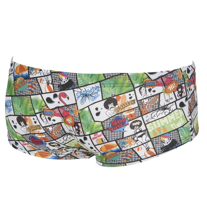 Arena Summer Comics Low Waist Short- Green / Multi 3 Arena Summer Comics Low Waist Short- Green / Multi - Image 3