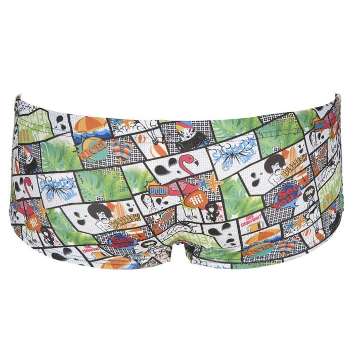 Arena Summer Comics Low Waist Short- Green / Multi 2 Arena Summer Comics Low Waist Short- Green / Multi - Image 2