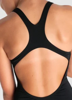 Arena Girls Team Swim Pro Solid Swimsuit - Black/White -Swimsuit Store 004762 550 5