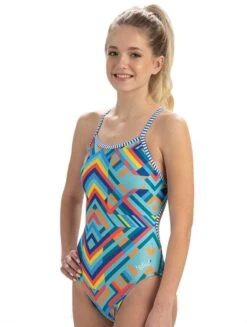 Uglies Girls Kaleidoscope String Back Swimsuit 6 Uglies Girls Kaleidoscope String Back Swimsuit -Swimsuit Store 0310kale 445