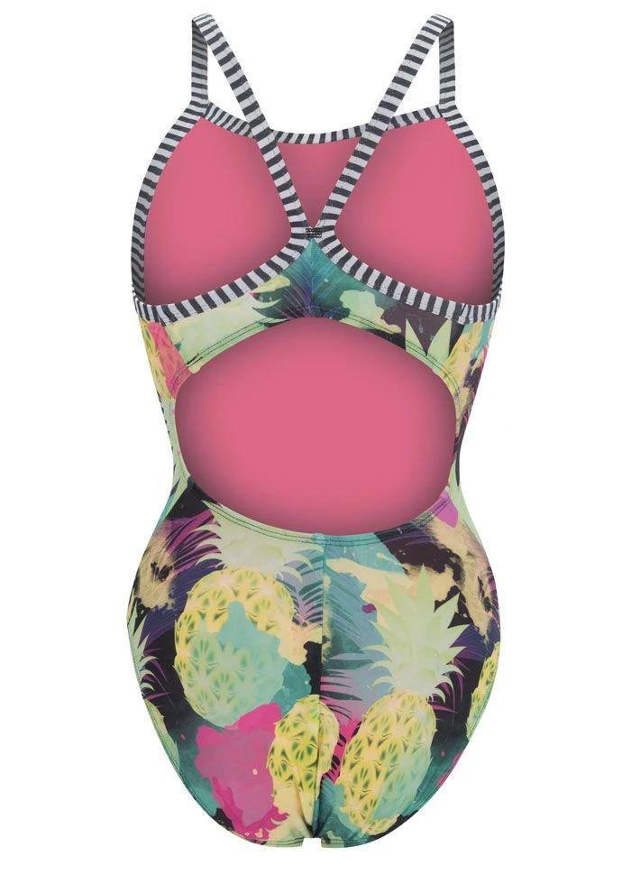 Uglies Girl's Aloha V-2 Back Swimsuit - Yellow / Pink 2 Uglies Girl's Aloha V-2 Back Swimsuit - Yellow / Pink - Image 2
