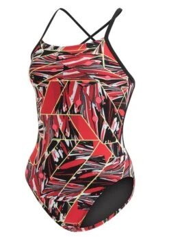 Dolfin Girls Graphlite Vantage Cross Back Swimsuit - Red