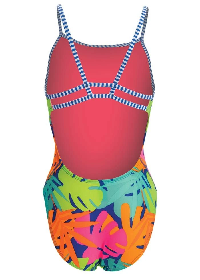 Uglies Girl's Tropic Time Double Strap Back Swimsuit - Blue 2 Uglies Girl's Tropic Time Double Strap Back Swimsuit - Blue - Image 2