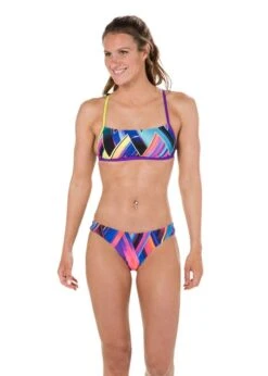 Speedo Girls Flipturns Fizz Bounce Crossback Swim Bikini - Violet / Lime / Turquoise -Swimsuit Store 39378 8 10838c552 a original 1