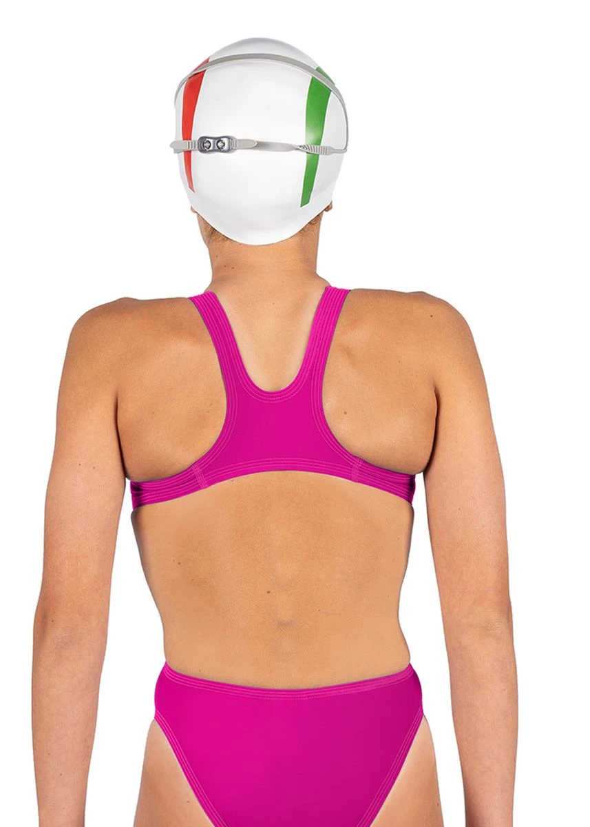 Akron Girls Babbitt Evo Swimsuit - Navy Blue/Deejay Pink 2 Akron Girls Babbitt Evo Swimsuit - Navy Blue/Deejay Pink - Image 2