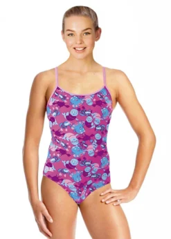 Zoggs Girls Miss Zoggy Flyback Costume - Purple/Multi