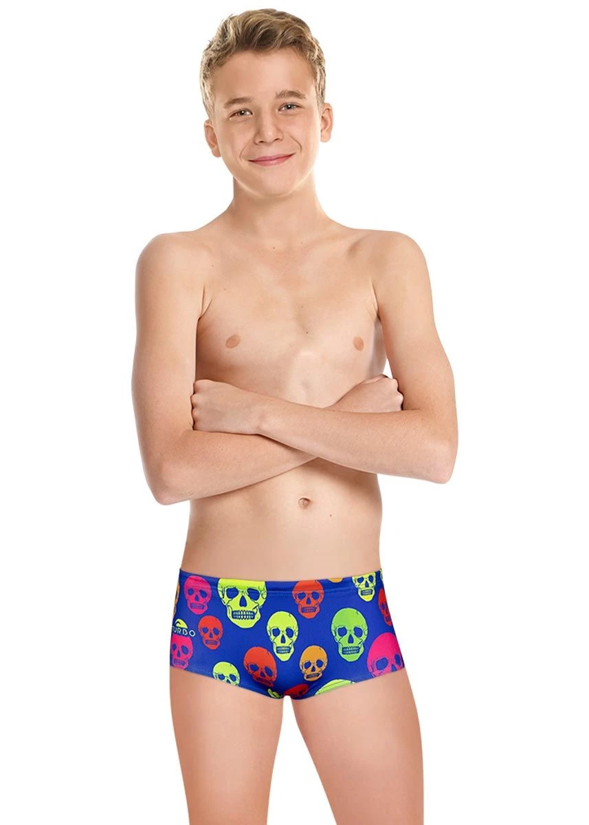 Turbo Boy's Skull Colours Super Tank Trunks - Blue 1 Turbo Boy's Skull Colours Super Tank Trunks - Blue