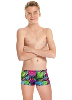 Turbo Boy's Square Flu Super Tank Trunks - Multicoloured