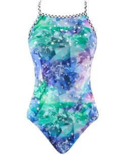 The Finals Girl's Shooting Star Foil Swimsuit - Silver