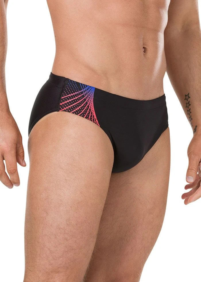Speedo Placement 7cm Brief - Black / Chroma Blue / Lava Red 4 Speedo Placement 7cm Brief - Black / Chroma Blue / Lava Red - Image 4