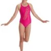 Speedo Girl's Boom Logo Placement Flyback Swimsuit - Electric Pink/ Atomic Lime