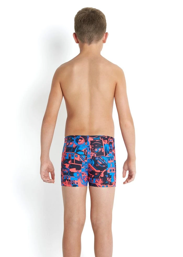 Speedo Boys Allover Aqua Shorts Blue/Red 2 Speedo Boys Allover Aqua Shorts Blue/Red - Image 2