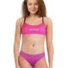Akron Girls Bells Swim Bikini - Fuscia / Green