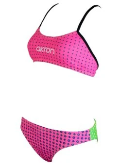 Akron Girls Bells Swim Bikini - Fuscia / Green -Swimsuit Store 8878 fant6 02 1 2