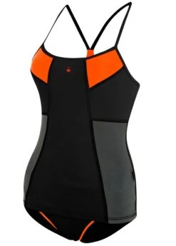 Aquasphere Girls Flavia Tankini Swimsuit - Black / Orange