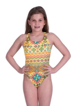 Akron Girls Incas Swimsuit - Yellow