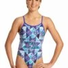AMANZI Girls Purple Plaid Swimsuit