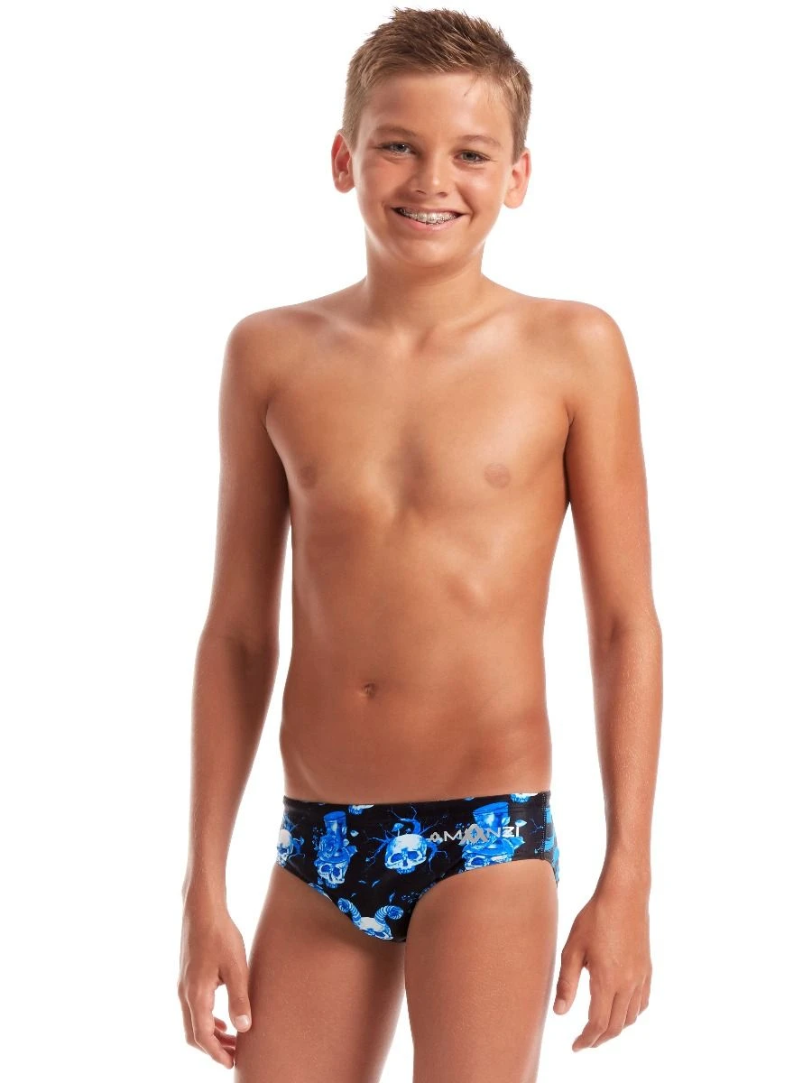 AMANZI Boy's Skulduggery Briefs - Black / Blue 4 AMANZI Boy's Skulduggery Briefs - Black / Blue - Image 4