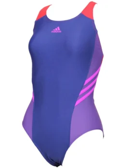 Adidas Girls Colorblock Swimsuit - Red / Unity Pink / Blue