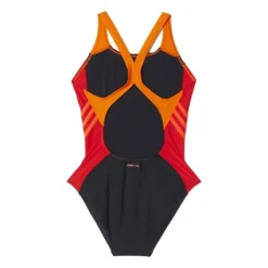 Adidas Girls Colorblock Swimsuit - Black / Ray Red -Swimsuit Store ay6822 02 laydown