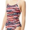 TYR Girl's All American Cutoutfit Swimsuit - Red/White/Blue