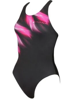 Diana Girls Swirl Swimsuit - Black / Pink