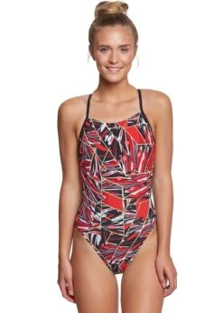 Dolfin Girls Graphlite Vantage Cross Back Swimsuit - Red -Swimsuit Store dolfin 27 1 1