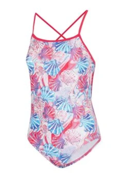 Maru Girl's Fanshell Ecotech Sparkle Jay Back Swimsuit - Pink/Blue 6 Maru Girl's Fanshell Ecotech Sparkle Jay Back Swimsuit - Pink/Blue -Swimsuit Store fs0003 fanshell ecotech sparkle jay back fr 1