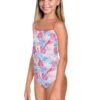Maru Girl's Fanshell Ecotech Sparkle Jay Back Swimsuit - Pink/Blue