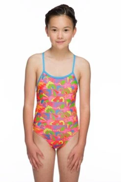 Maru Girls Happy Days Pacer Aero Back Swimsuit 9 Maru Girls Happy Days Pacer Aero Back Swimsuit -Swimsuit Store gk6029 front