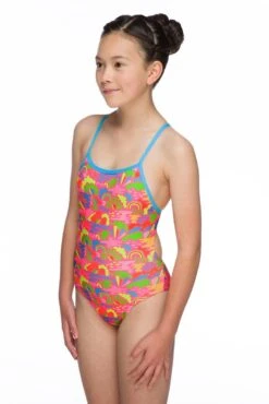 Maru Girls Happy Days Pacer Aero Back Swimsuit 12 Maru Girls Happy Days Pacer Aero Back Swimsuit -Swimsuit Store gk6029 side left