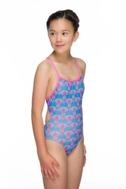 Maru Girls Flutter Pacer Aero Back Swimsuit - Turquoise -Swimsuit Store gk6031 side right