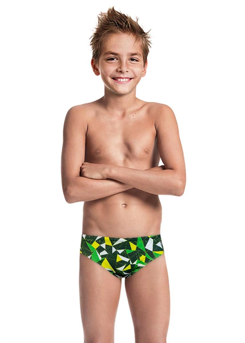 Jaked Boy's Diamonds Briefs - Military Green 1 Jaked Boy's Diamonds Briefs - Military Green