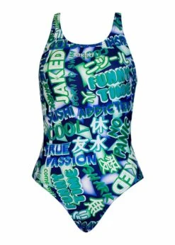 Jaked Girl's Manga One Piece Swimsuit - Green