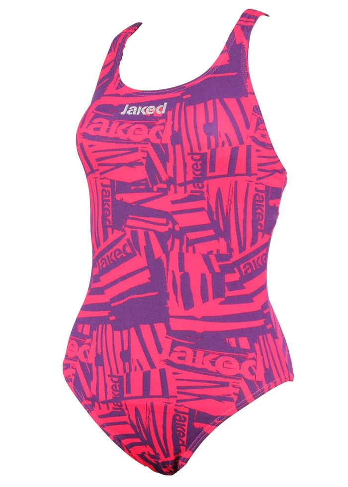 Jaked Girls Zebra Swimsuit - Pink 1 Jaked Girls Zebra Swimsuit - Pink