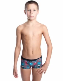 Mad Wave Boys Robots Trunks - Red / Black 7 Mad Wave Boys Robots Trunks - Red / Black -Swimsuit Store m024403 2 j6w robots f 4