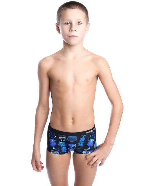 Mad Wave Boys Robots Trunks - Purple / Black 1 Mad Wave Boys Robots Trunks - Purple / Black