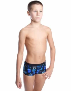 Mad Wave Boys Robots Trunks - Purple / Black 7 Mad Wave Boys Robots Trunks - Purple / Black -Swimsuit Store m024403 2 j7w robots g 5