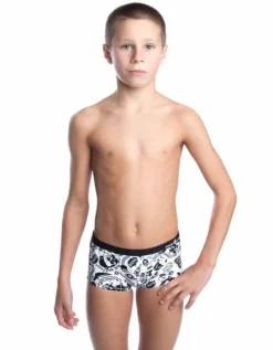 Mad Wave Boys Caribbean Swimming Trunks Black/White -Swimsuit Store m024404 2 j1w caribbean f