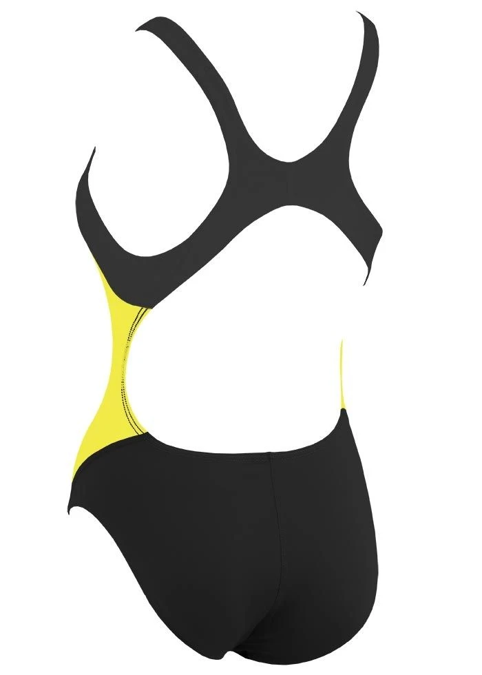 Mad Wave Girls Solution Swimsuit - Black / Yellow 2 Mad Wave Girls Solution Swimsuit - Black / Yellow - Image 2