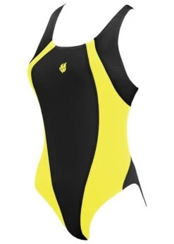Mad Wave Girls Solution Swimsuit - Black / Yellow