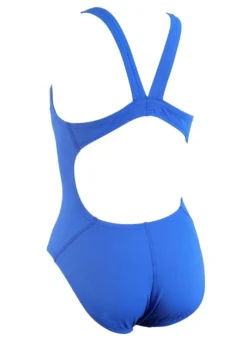 Nike Girl's Poly Core Solids Fastback Swimsuit - Blue 9 Nike Girl's Poly Core Solids Fastback Swimsuit - Blue -Swimsuit Store ness5021 494 back 1
