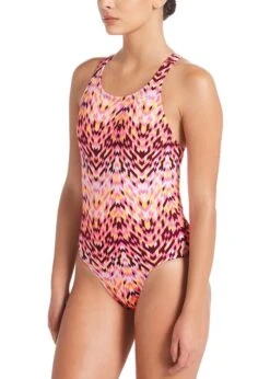 Nike Digi Arrow Girls' Powerback Swimsuit - Fuchsia