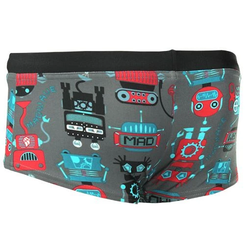Mad Wave Boys Robots Trunks - Red / Black 2 Mad Wave Boys Robots Trunks - Red / Black - Image 2