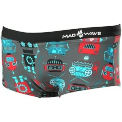 Mad Wave Boys Robots Trunks - Red / Black