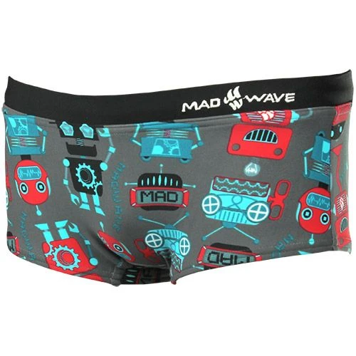 Mad Wave Boys Robots Trunks - Red / Black 1 Mad Wave Boys Robots Trunks - Red / Black