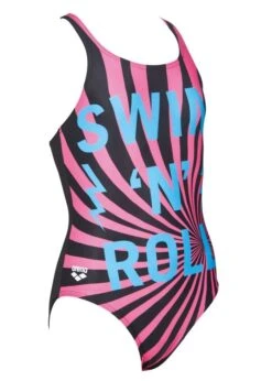 Arena Girls Swim And Roll Swimsuit Black -Swimsuit Store side3